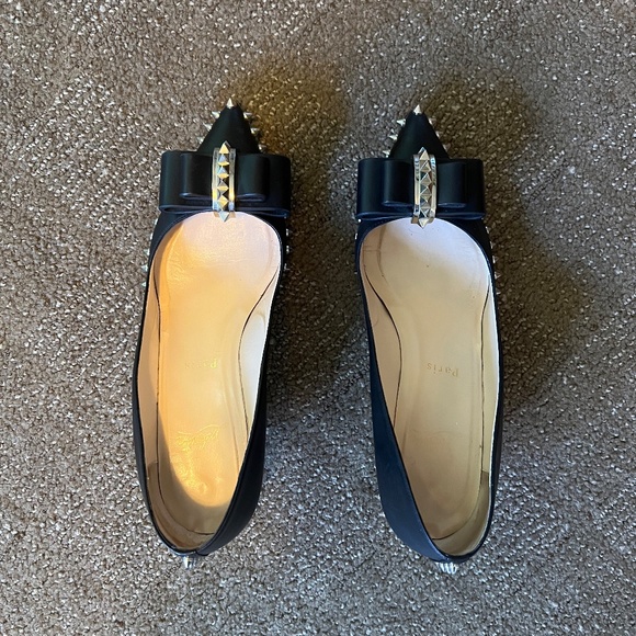 Christian Louboutin ballet spiked flat kitten heal black 39 - Picture 5 of 9